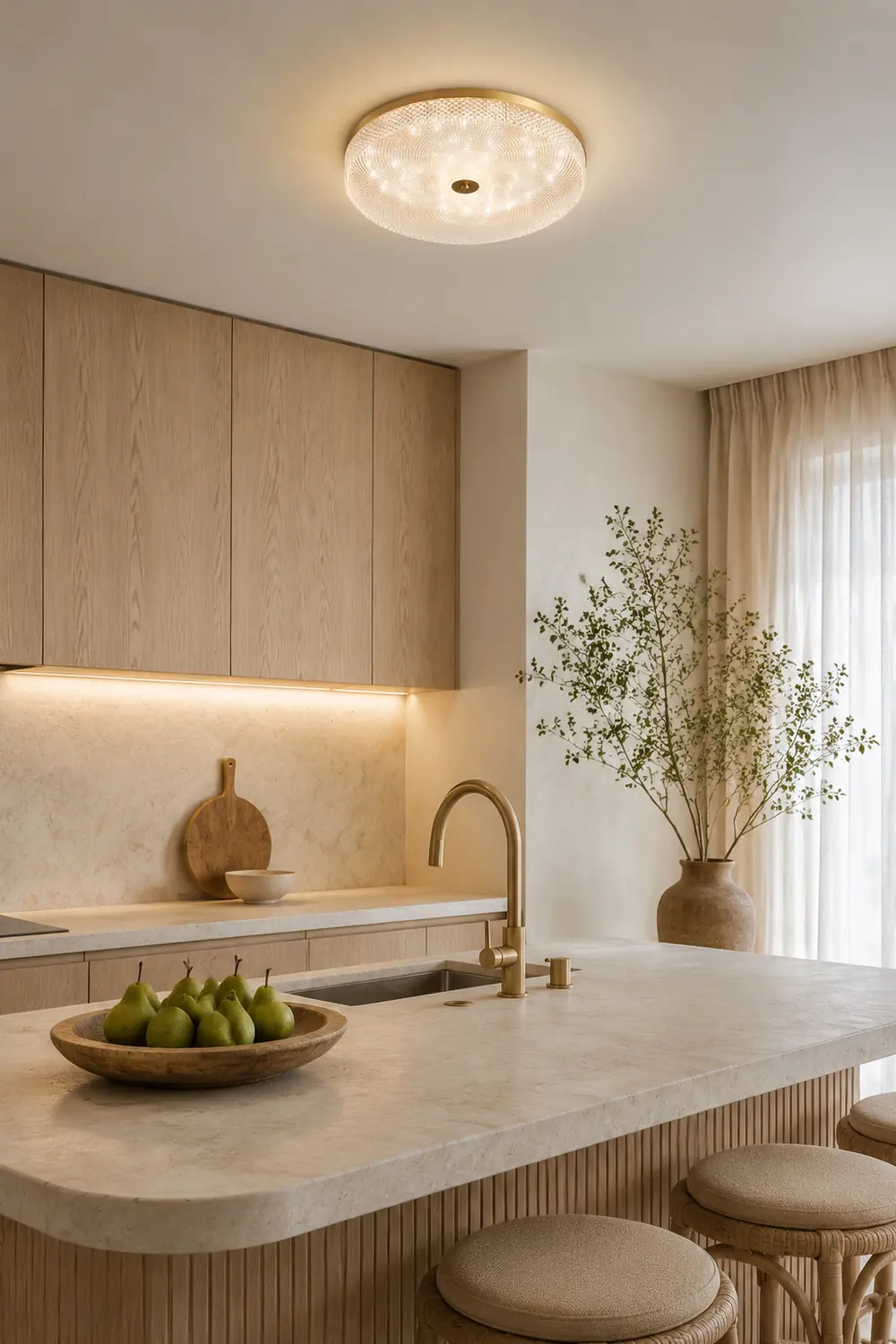Modern Simple Crystal Copper Ceiling Light - Lumpaz