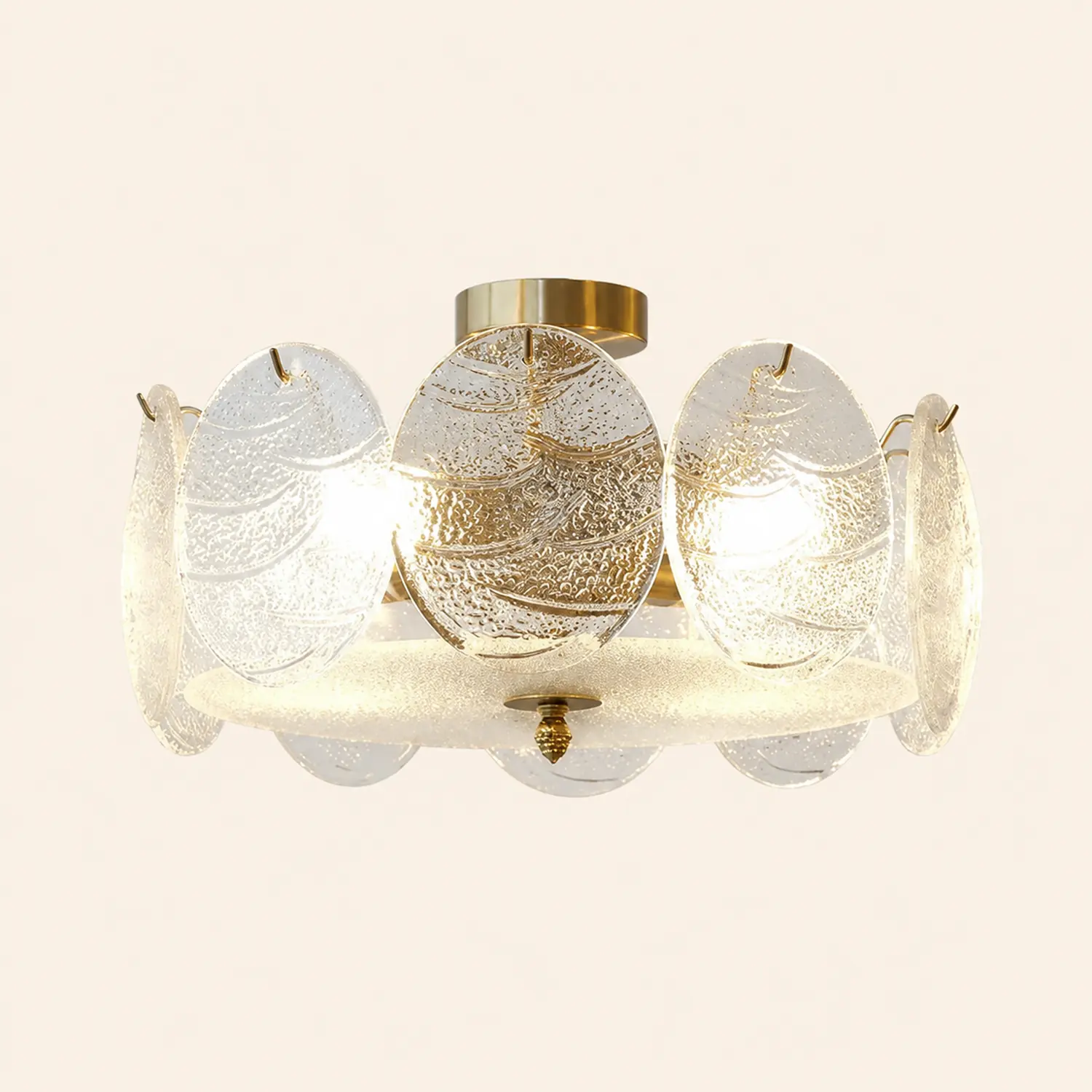 Modern Style Retro Glass Petals Ceiling Lamp - Lumpaz
