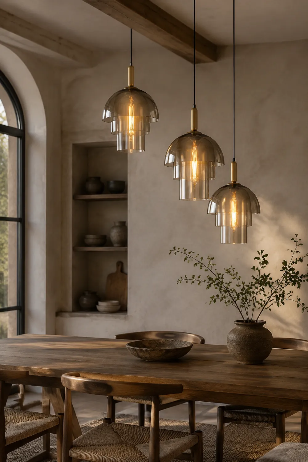 Modern Multi-Layer Glass Dome Hanging Light Fixture - Lumpaz