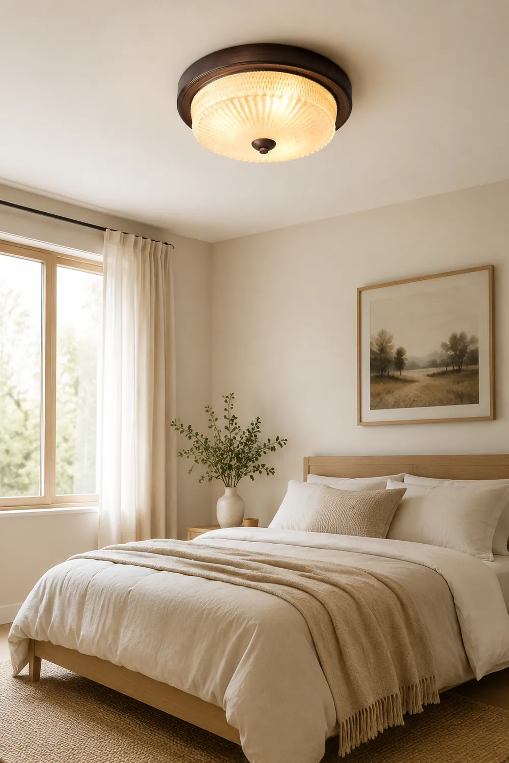 Retro Round Bedroom Ceiling Lamp - Lumpaz
