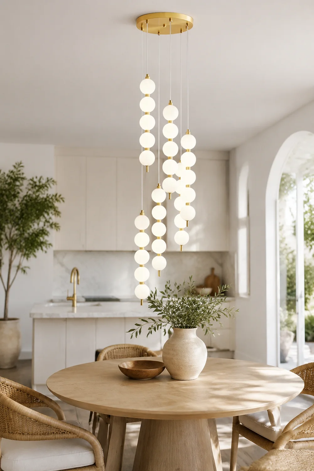 Contemporary LED White Ball Pendant Light - Lumpaz