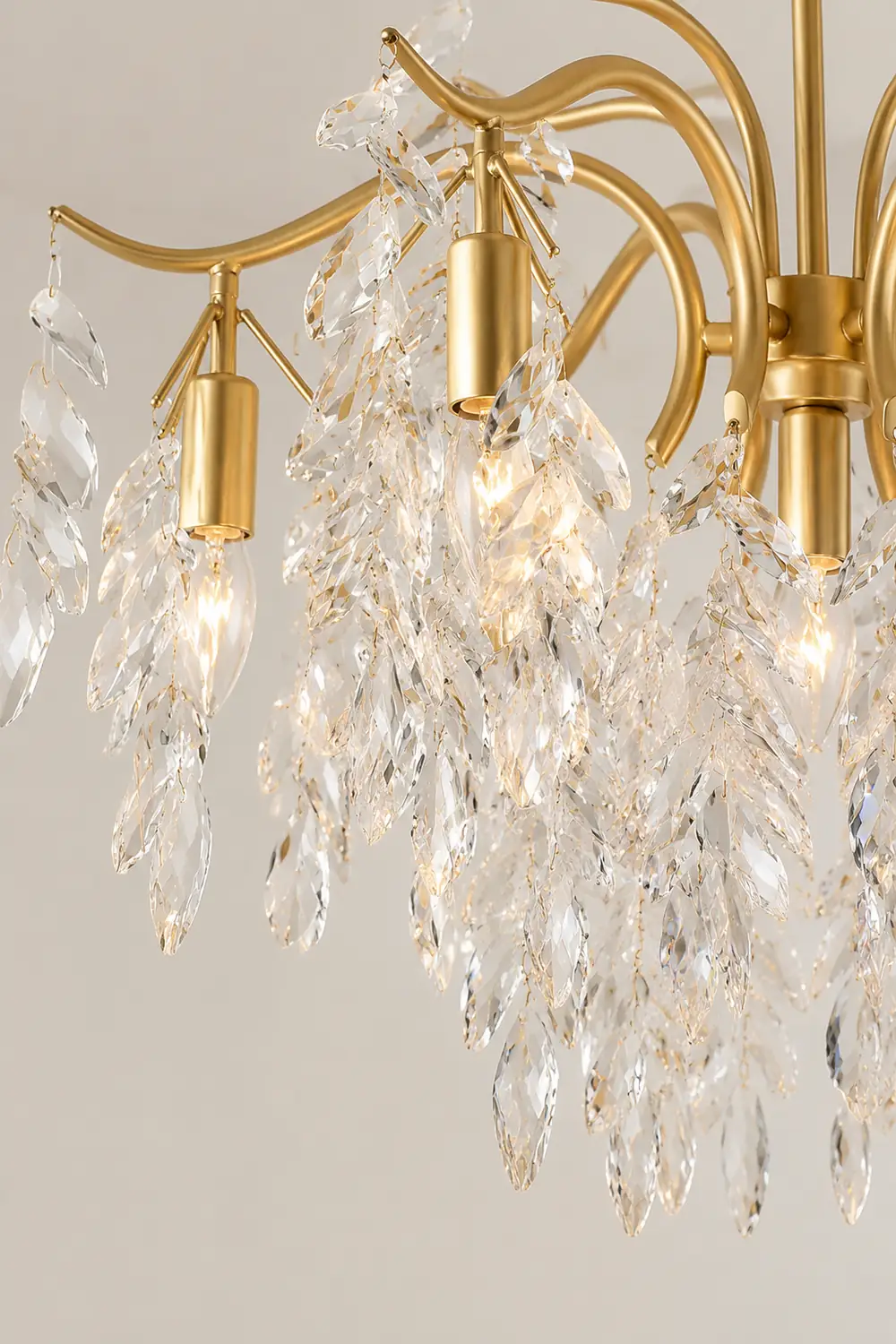 Modern Large Crystal Gold Tiered Dining Room Chandelier - Lumpaz