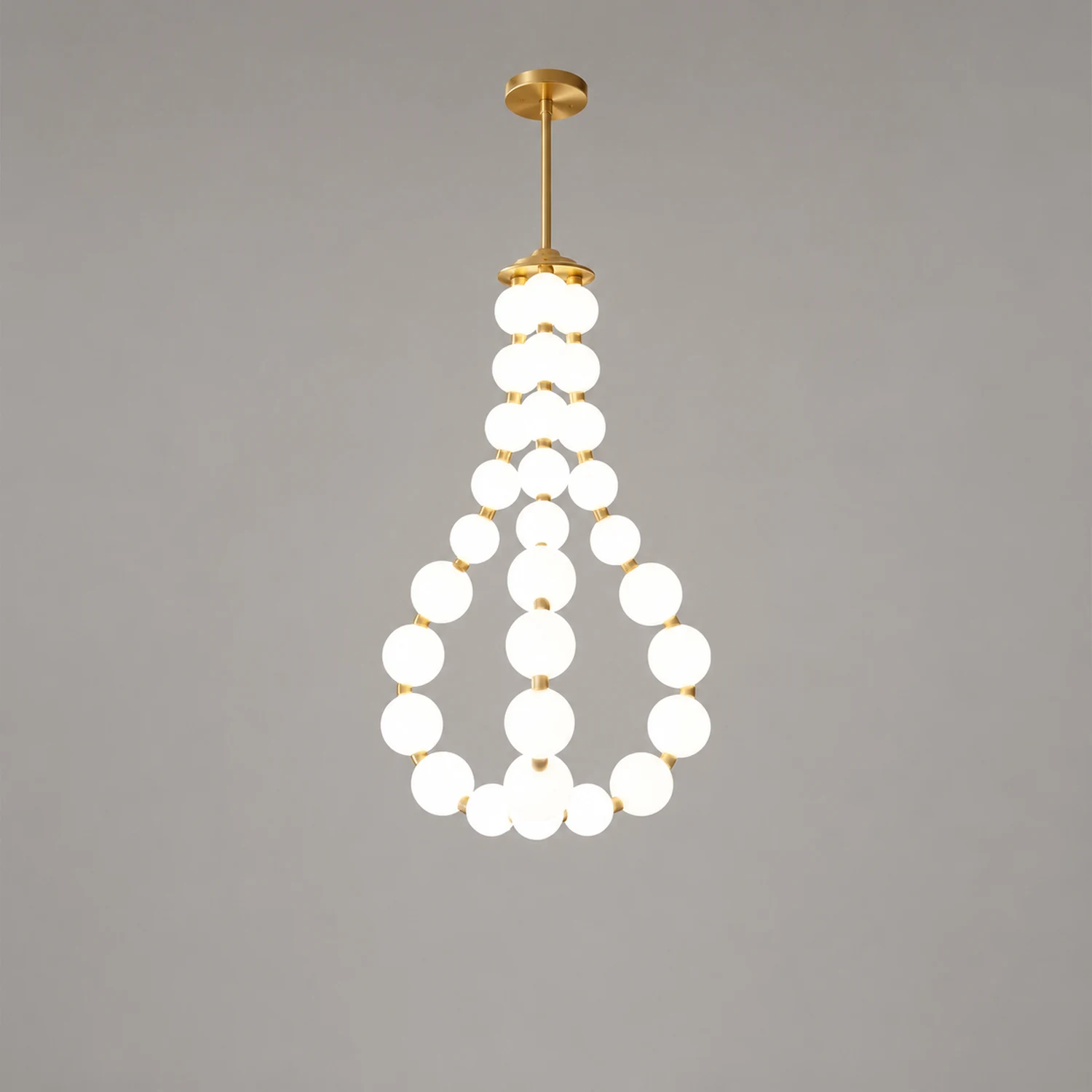 Art Deco White Bubble LED Chandelier For Staircase - Lumpaz