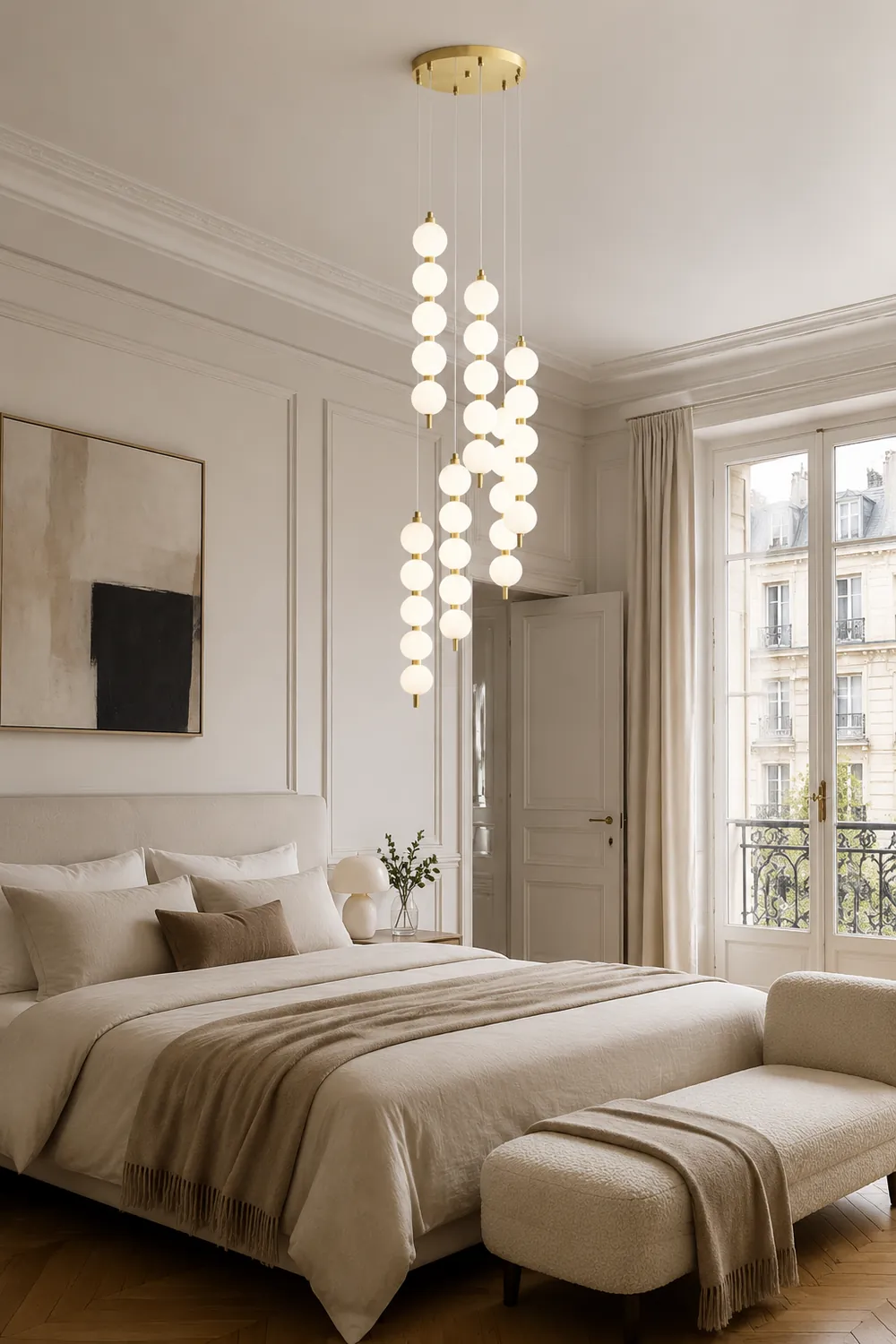 Contemporary LED White Ball Pendant Light - Lumpaz