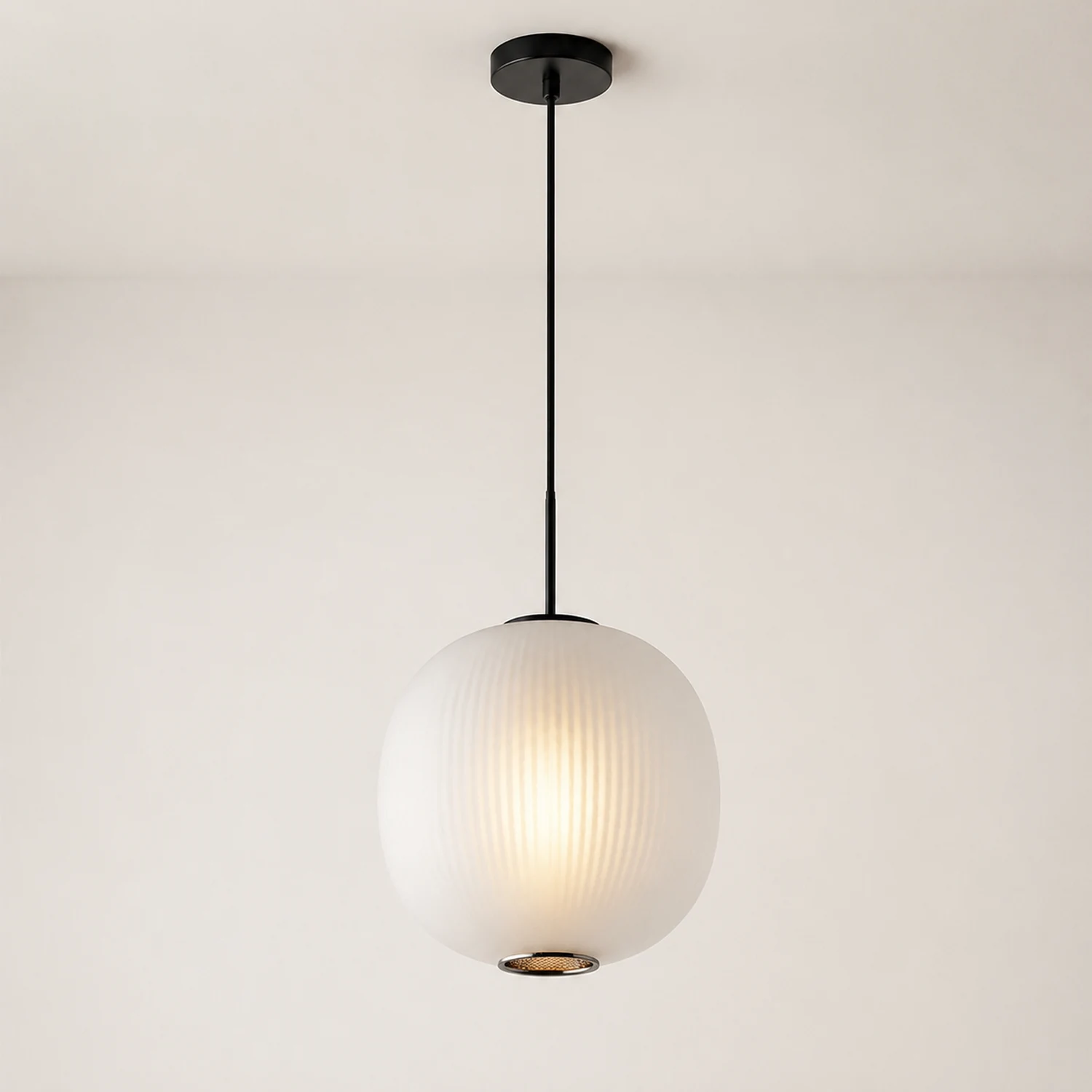 Retro Frosted Glass Lantern Pendant Light - Lumpaz