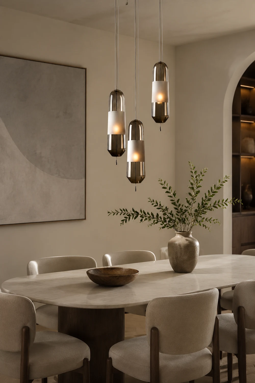 Designer Capsule Shaped Glass Pendant Lamp - Lumpaz