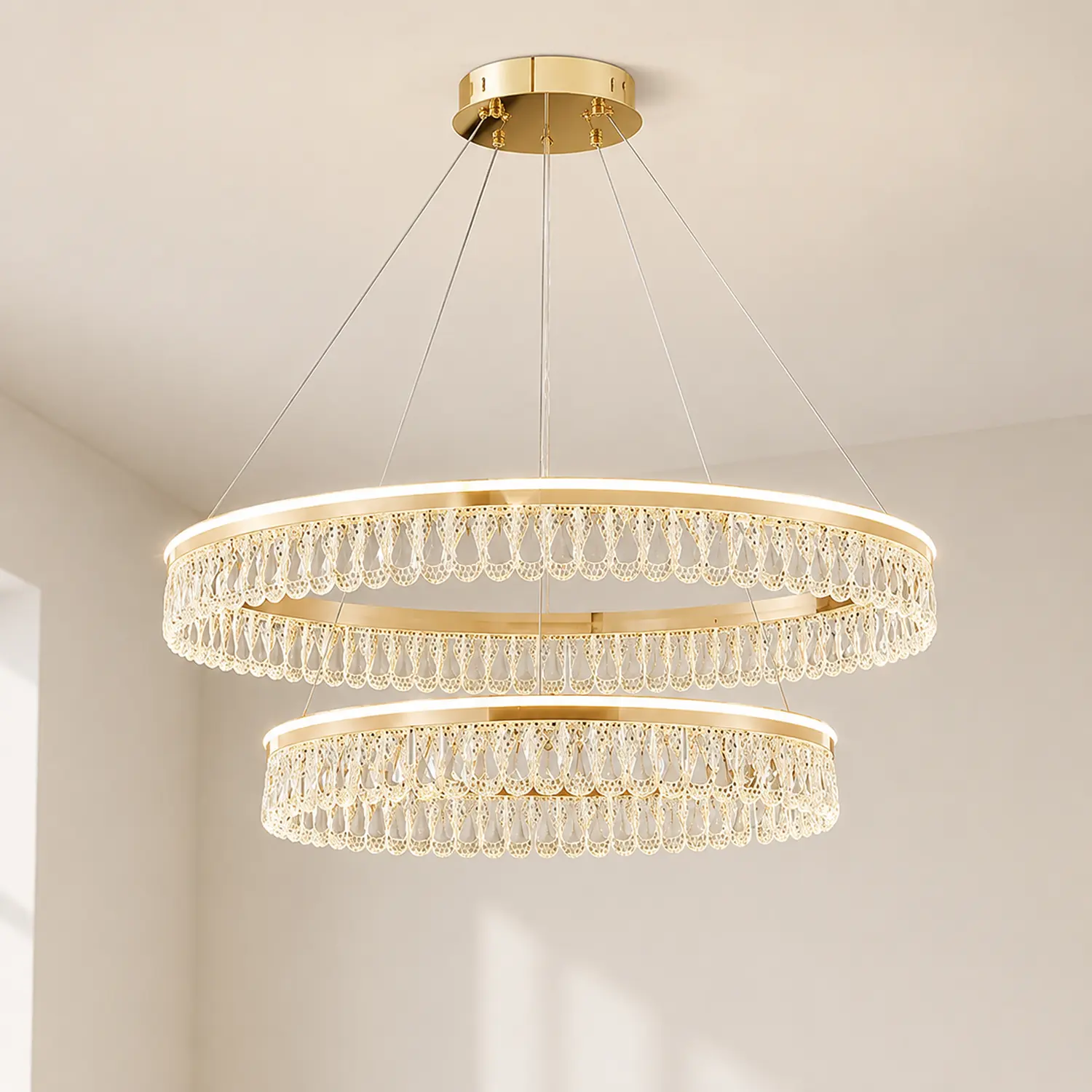 Luxury Large Crystal Ring Chandelier - Lumpaz