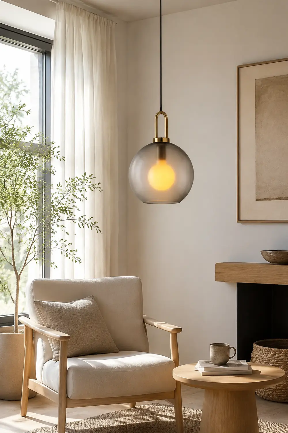 Modern Glass Living Room Pendant Light - Lumpaz