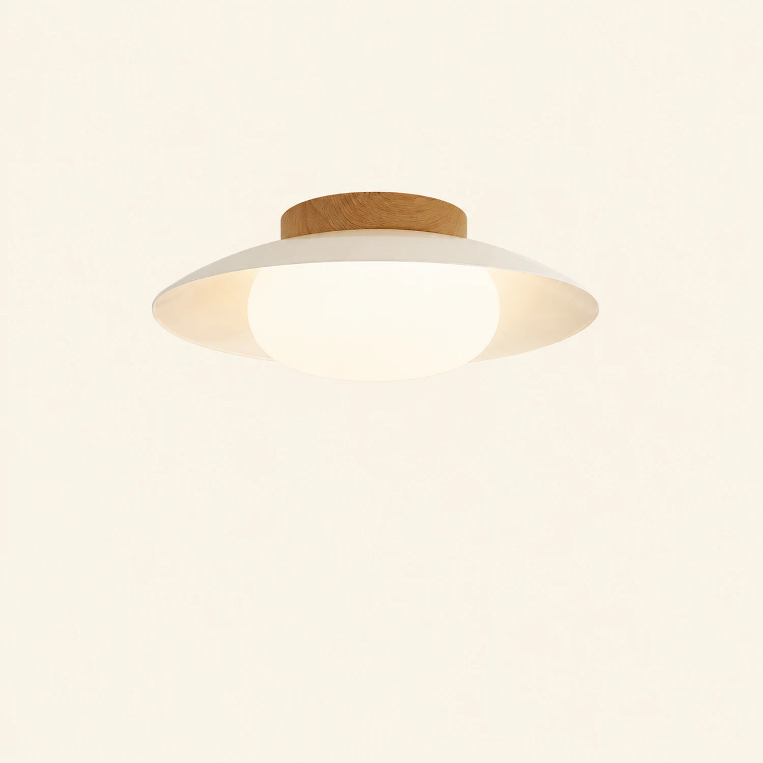 Cream Round White Ceiling Light - Lumpaz