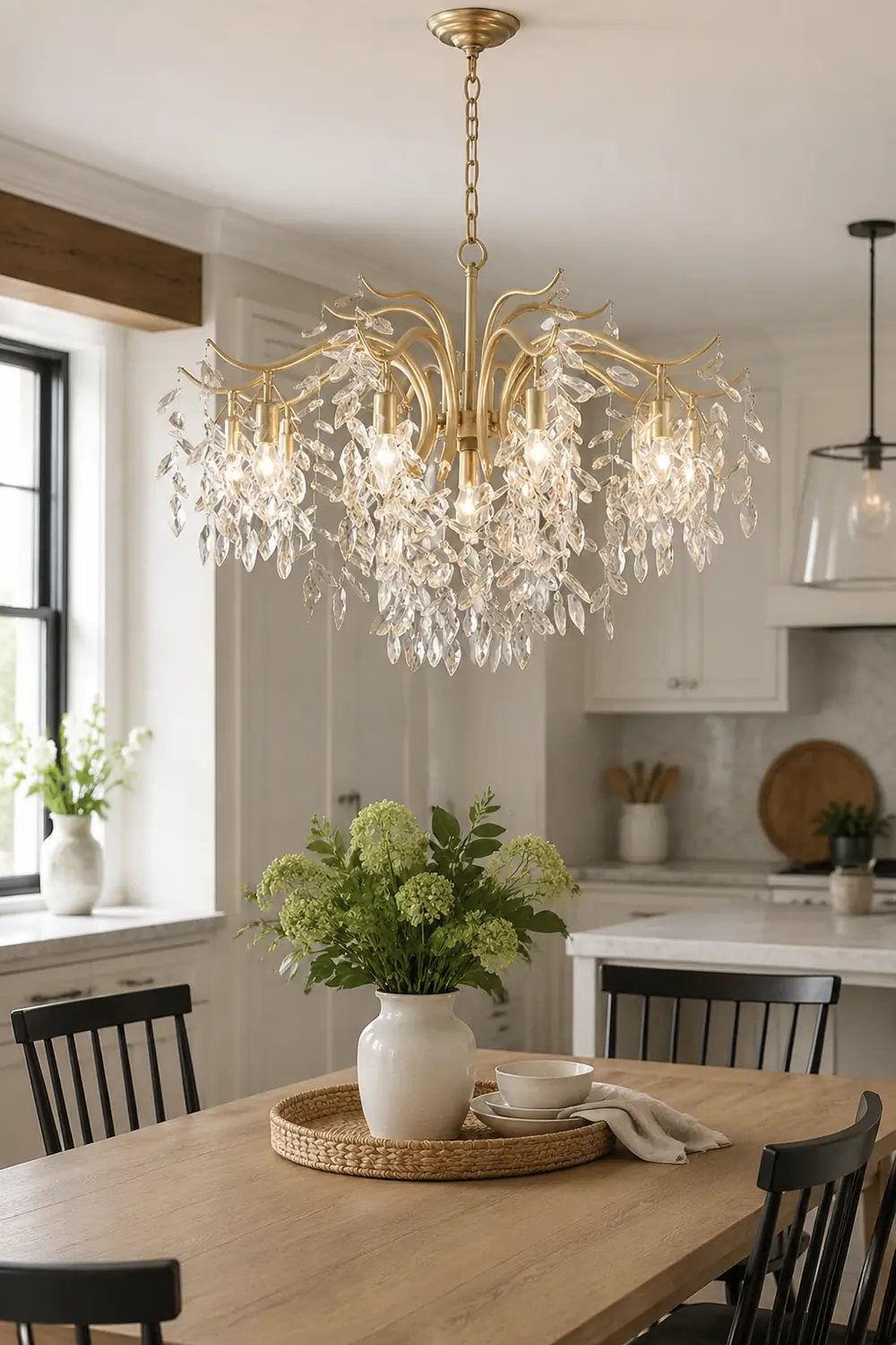 Modern Large Crystal Gold Tiered Dining Room Chandelier - Lumpaz