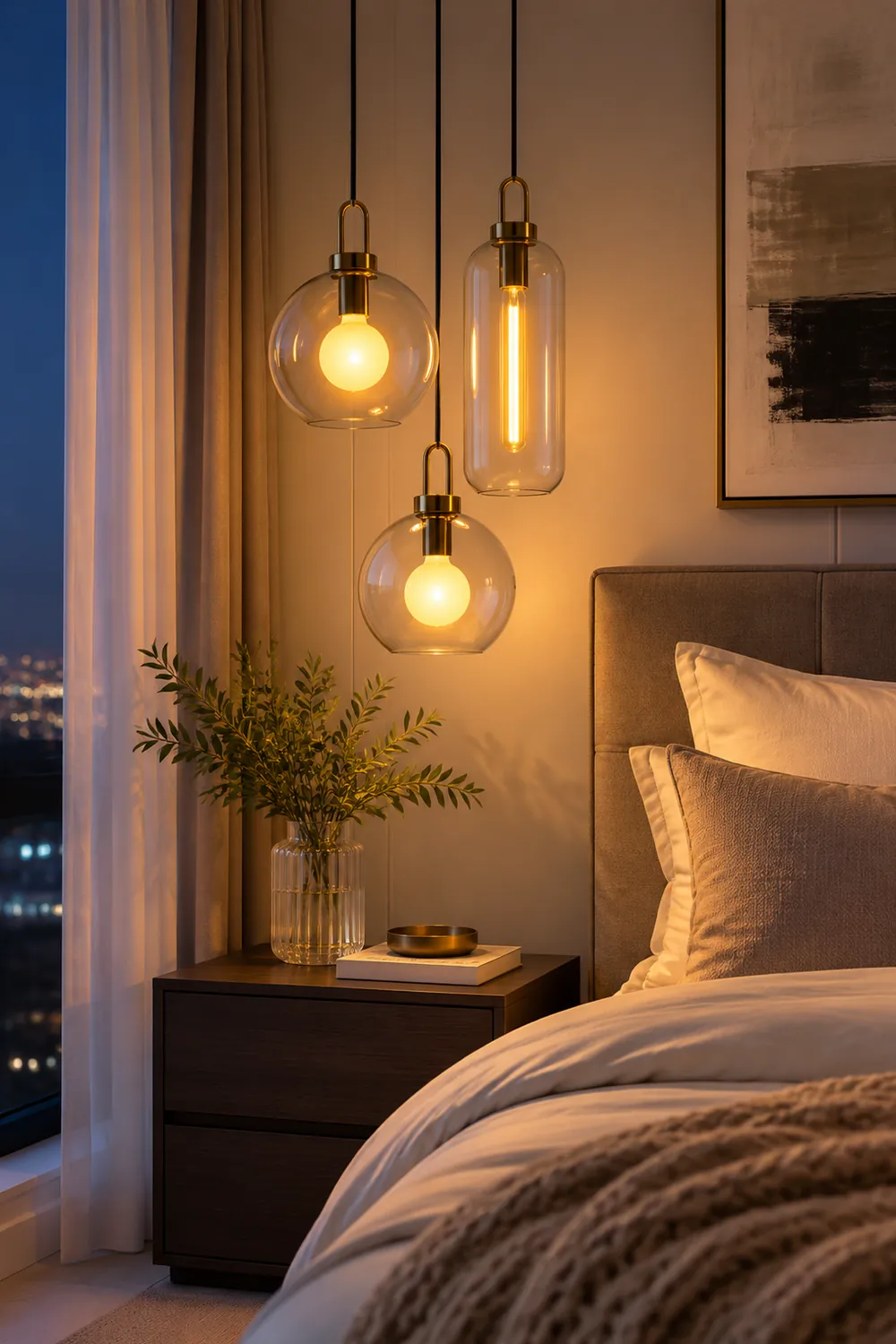 Modern Glass Living Room Pendant Light - Lumpaz