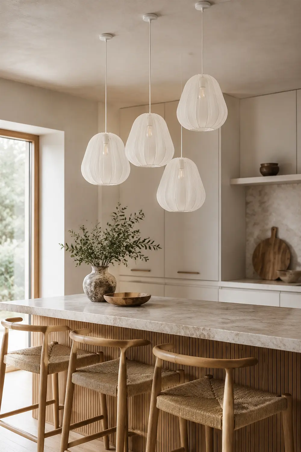 Nordic 1-Light Fabric Lampshade Shade Pendant Lamp - Lumpaz
