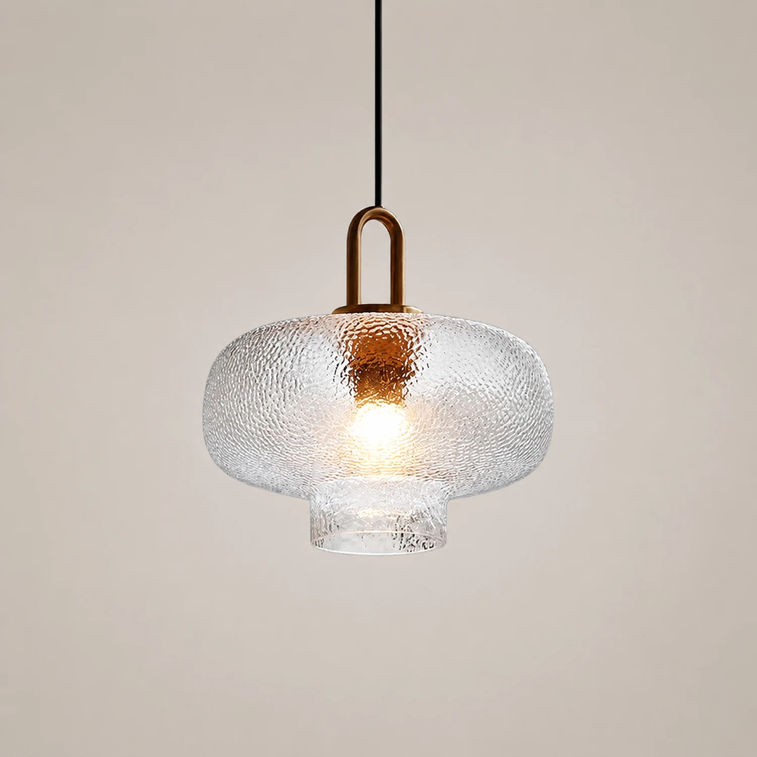 Clear Frosted Glass Pendant Light for Kitchen - Lumpaz