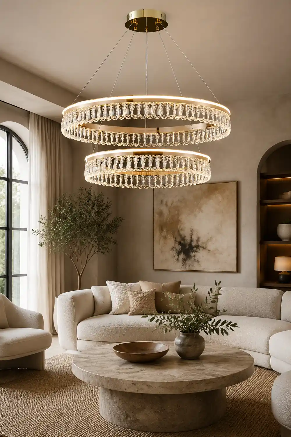 Luxury Large Crystal Ring Chandelier - Lumpaz