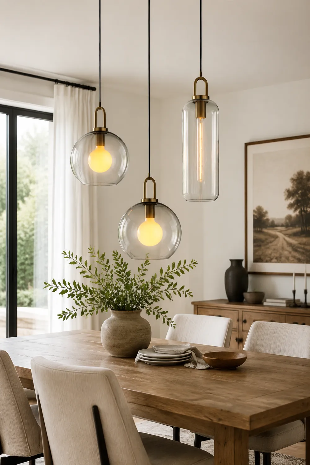 Modern Glass Living Room Pendant Light - Lumpaz
