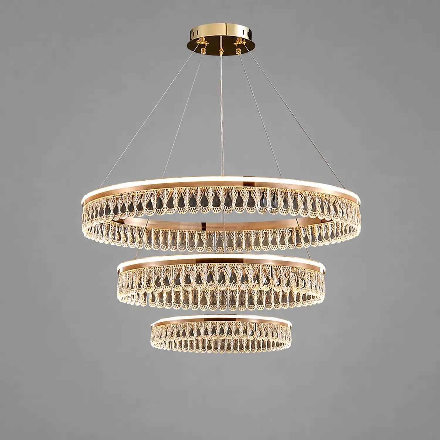 Luxury Large Crystal Ring Chandelier - Lumpaz