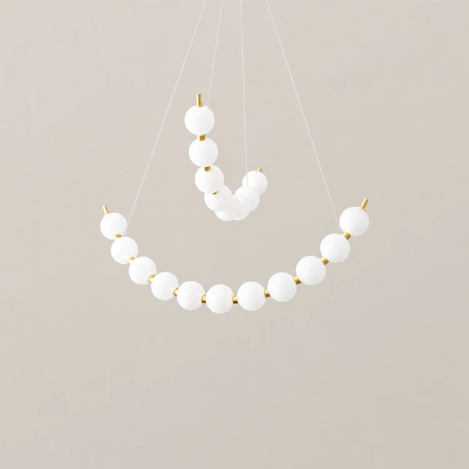 Unique Pearl Design White Ball LED Necklace Chandelier - Lumpaz
