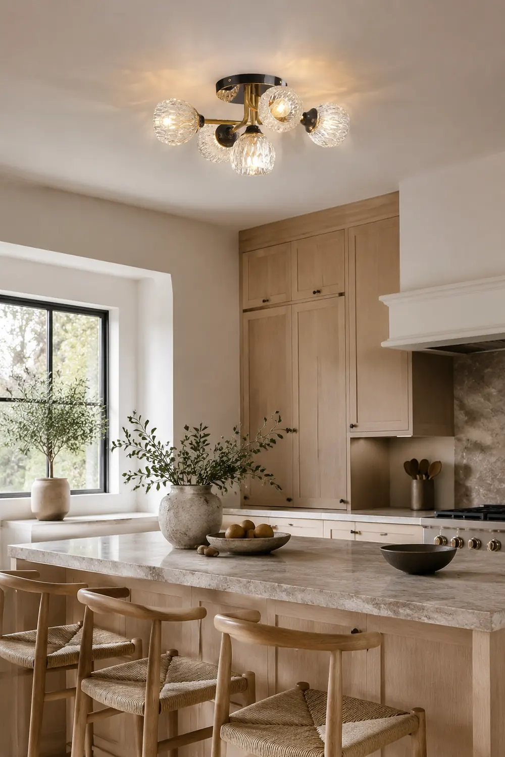 Luxury Copper Semi Flush Ceiling Light - Lumpaz