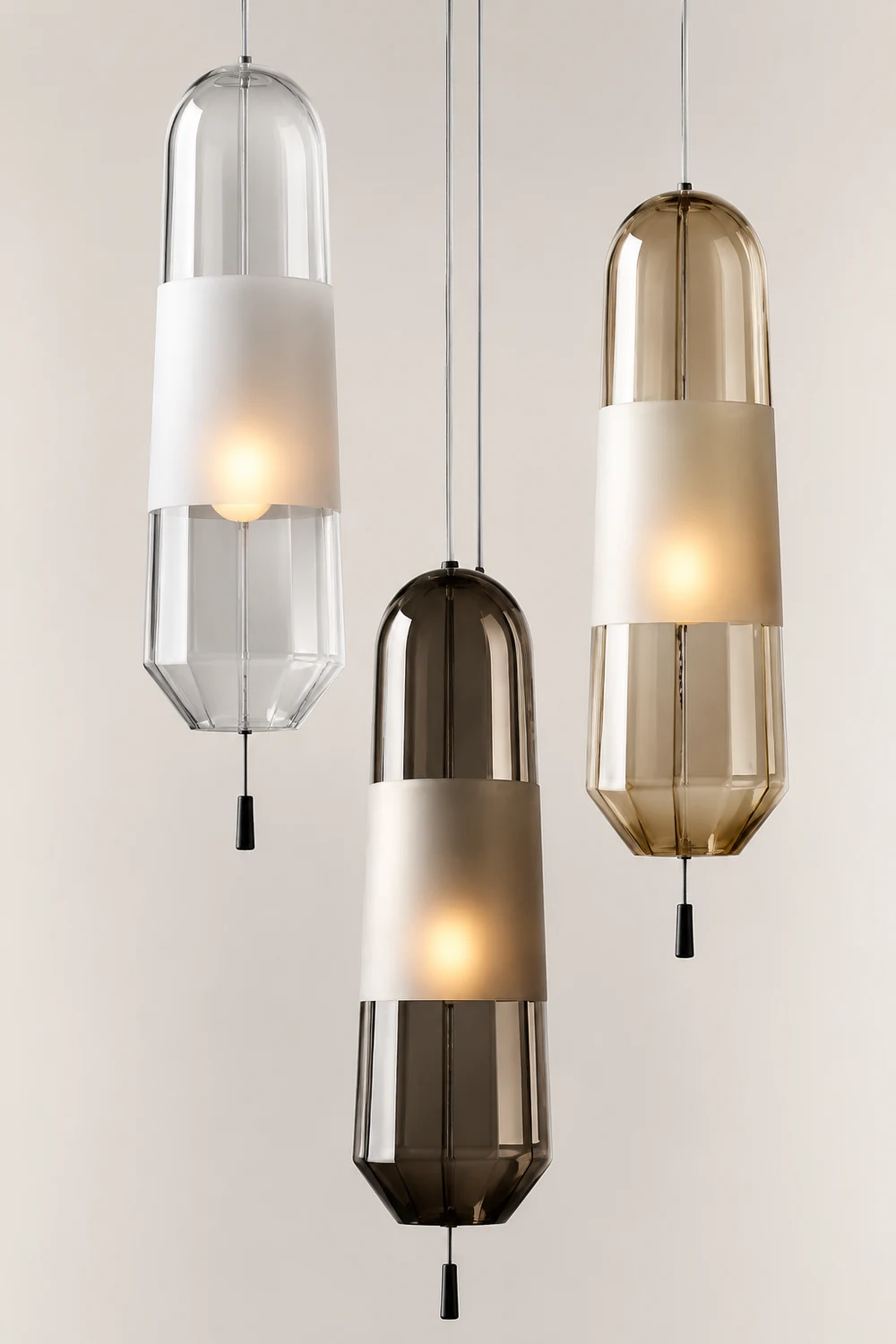 Designer Capsule Shaped Glass Pendant Lamp - Lumpaz