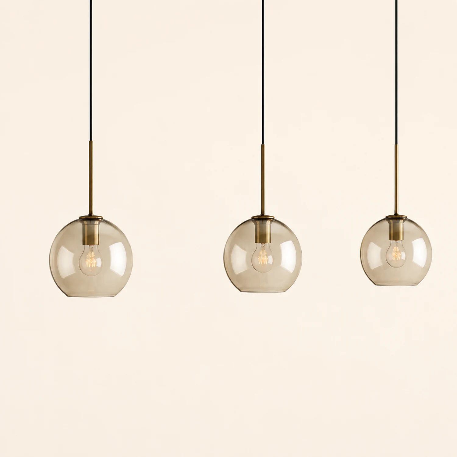 Industrial Amber Glass Pendant Light - Lumpaz