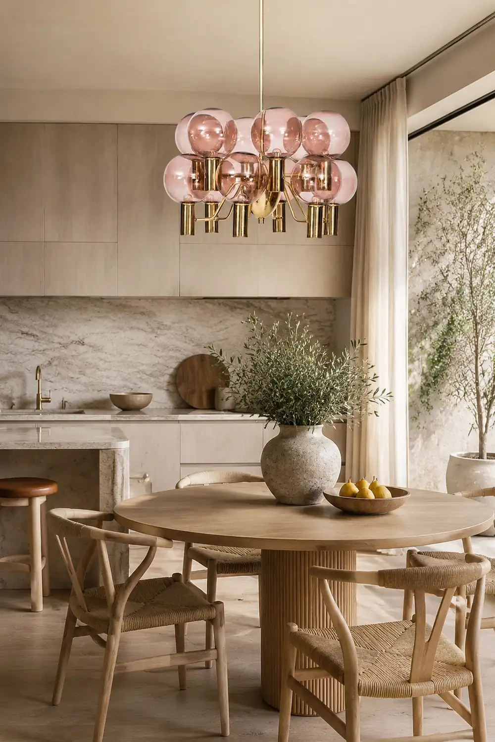 Contemporary Pink Glass 12-Bulb Decorative Chandelier - Lumpaz