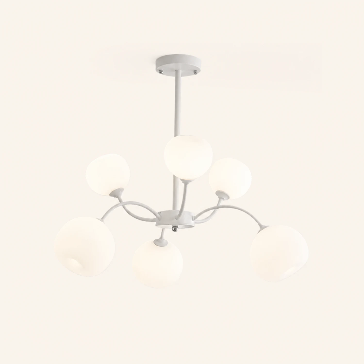White Glass Globe Sputnik Shape Chandelier - Lumpaz