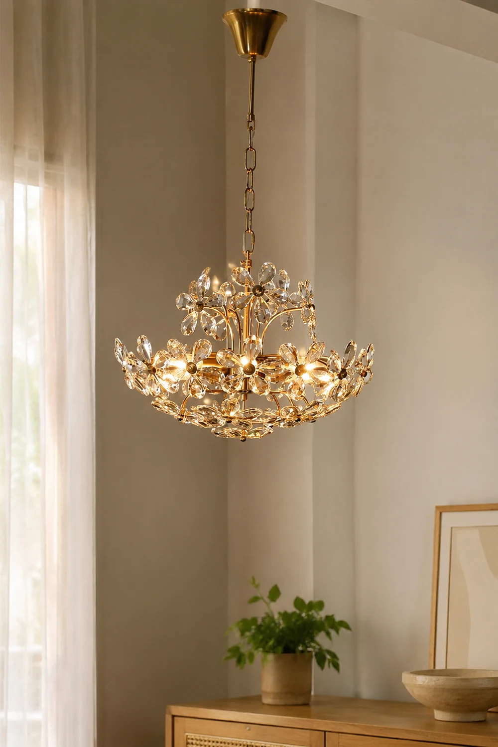 Luxury Crystal Bouquet Brass Chandeliers - Lumpaz