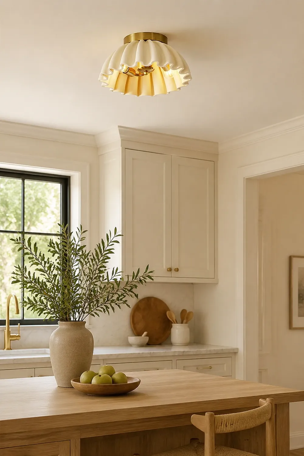 Vintage French Resin Entrance Ceiling Light - Lumpaz