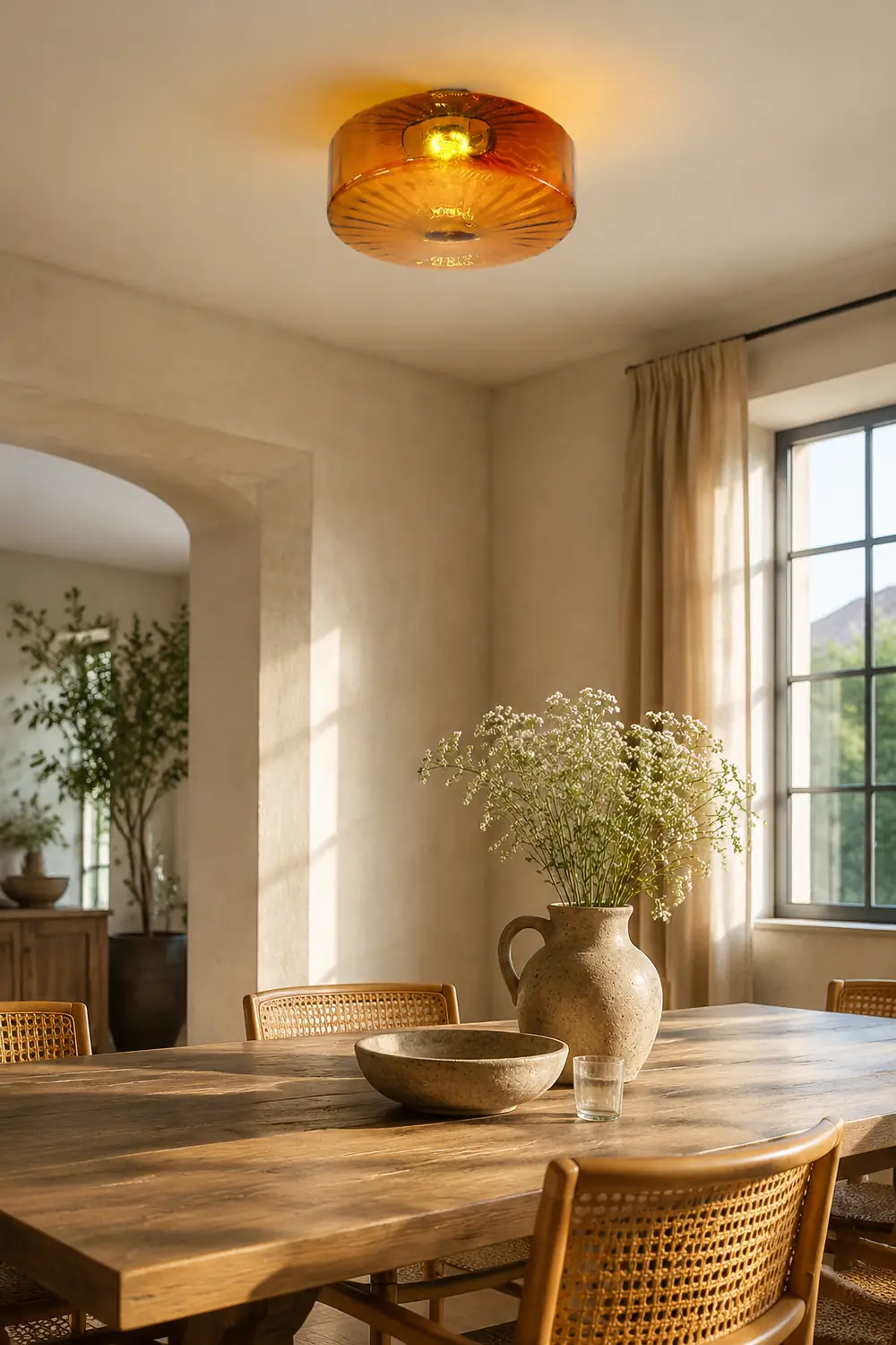 Medieval Glass Corrugated Ceiling Lamp - Lumpaz