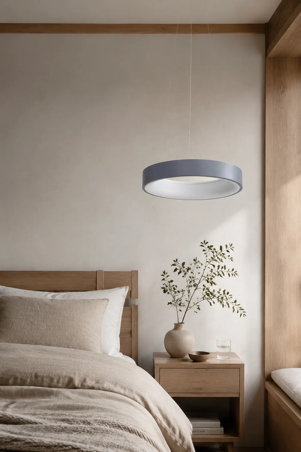 White LED Ribbed Hoop Pendant Ceiling Lights - Lumpaz
