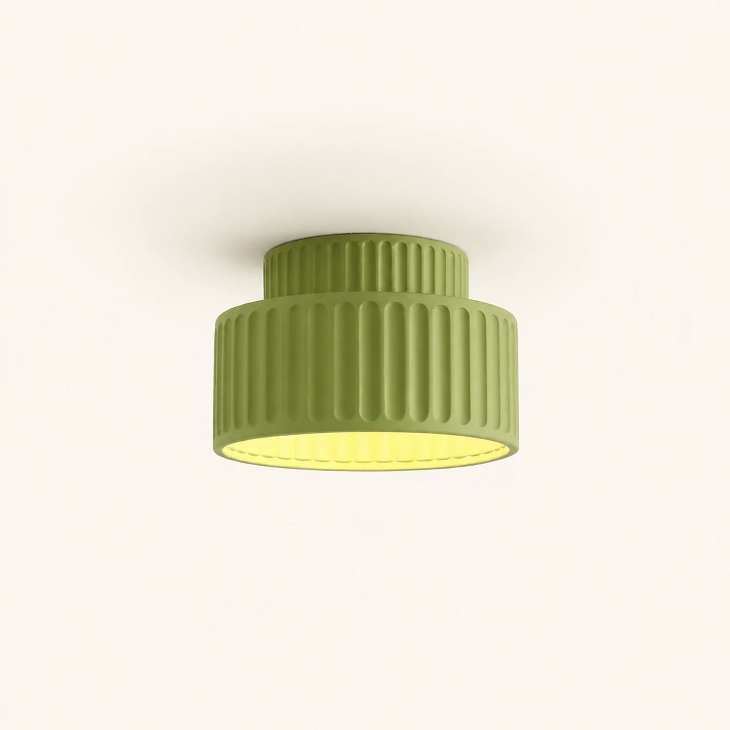 Vintage Cream Style Drum Semi Flush Mount Ceiling Lamp - Lumpaz