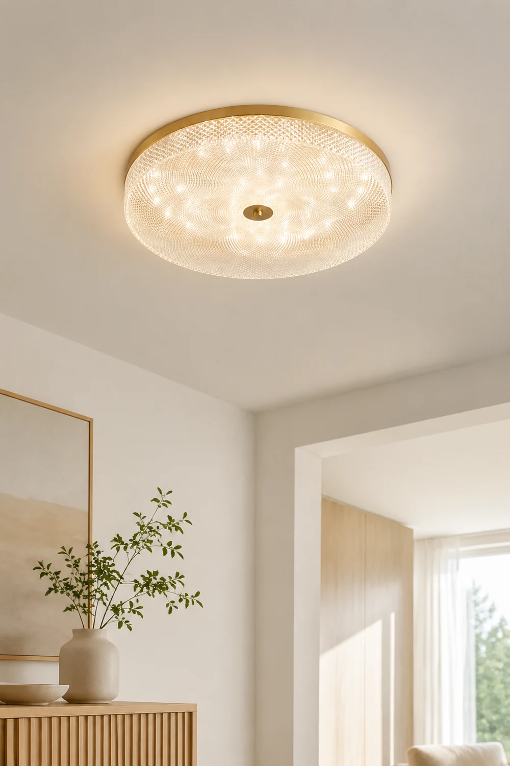 Modern Simple Crystal Copper Ceiling Light - Lumpaz
