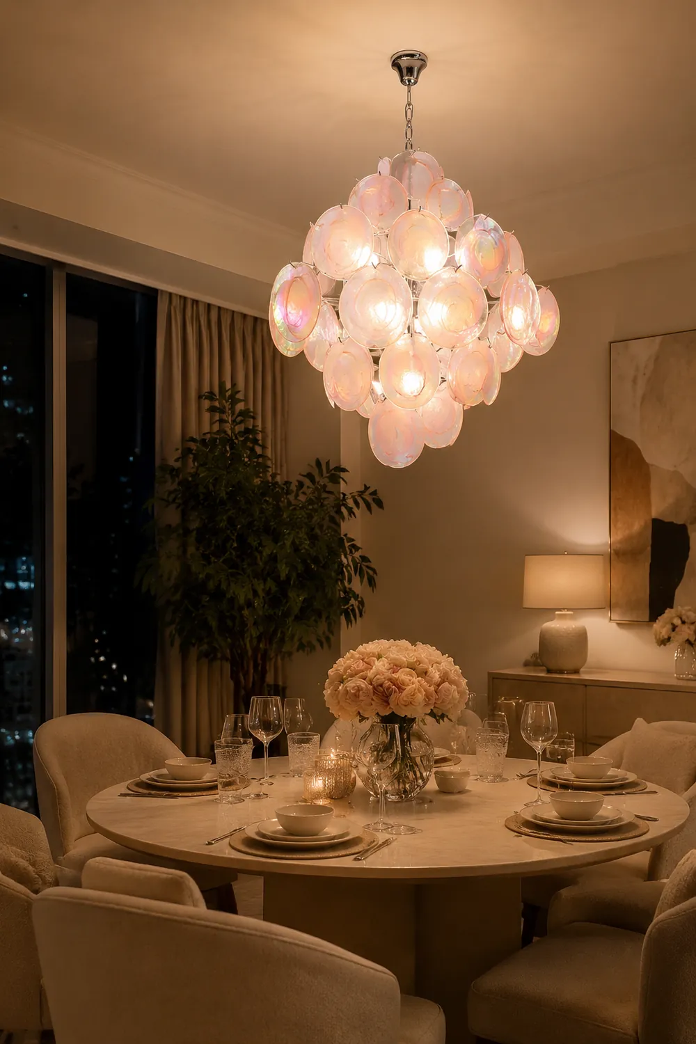 Pink Murano Glass Chandelier for Living Room - Lumpaz
