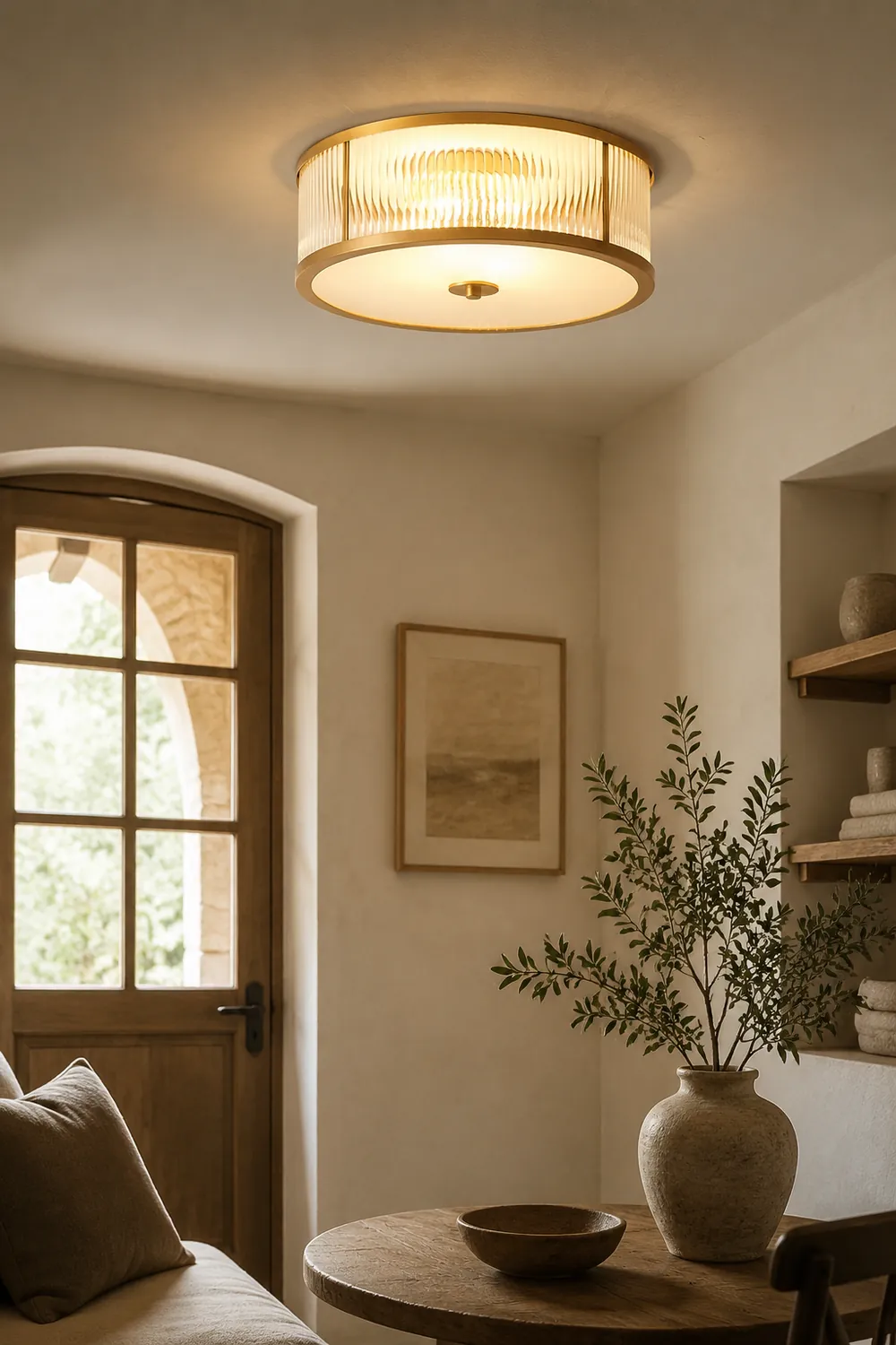 Vintage Round Simple Brass Ceiling Lamps - Lumpaz