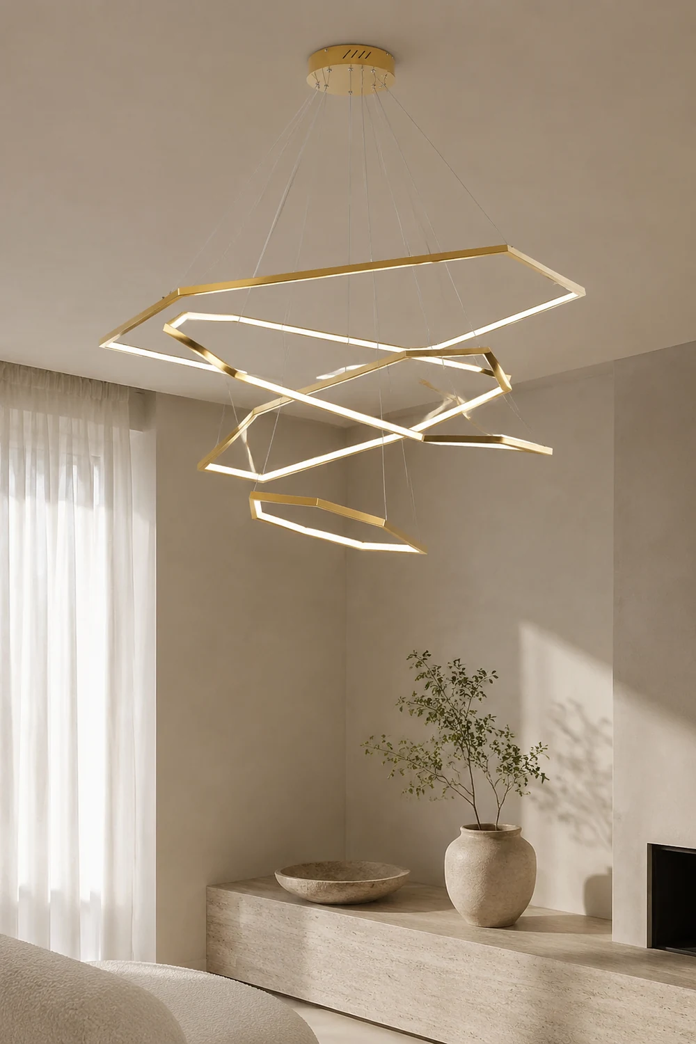 Modern Chic Geometric Polygon Pendant Light - Lumpaz