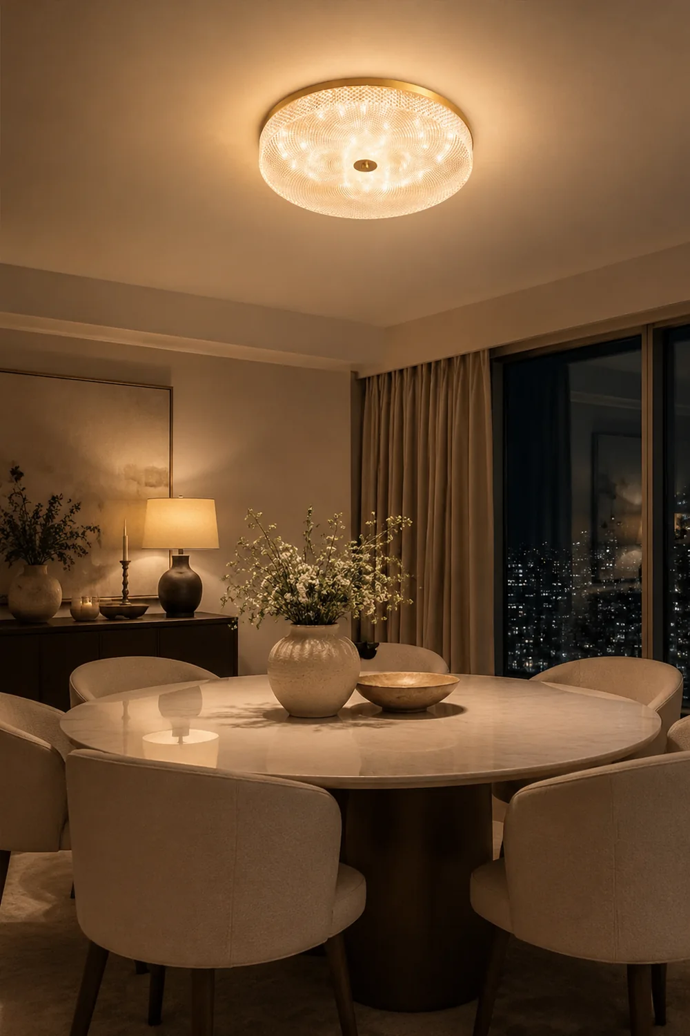 Modern Simple Crystal Copper Ceiling Light - Lumpaz