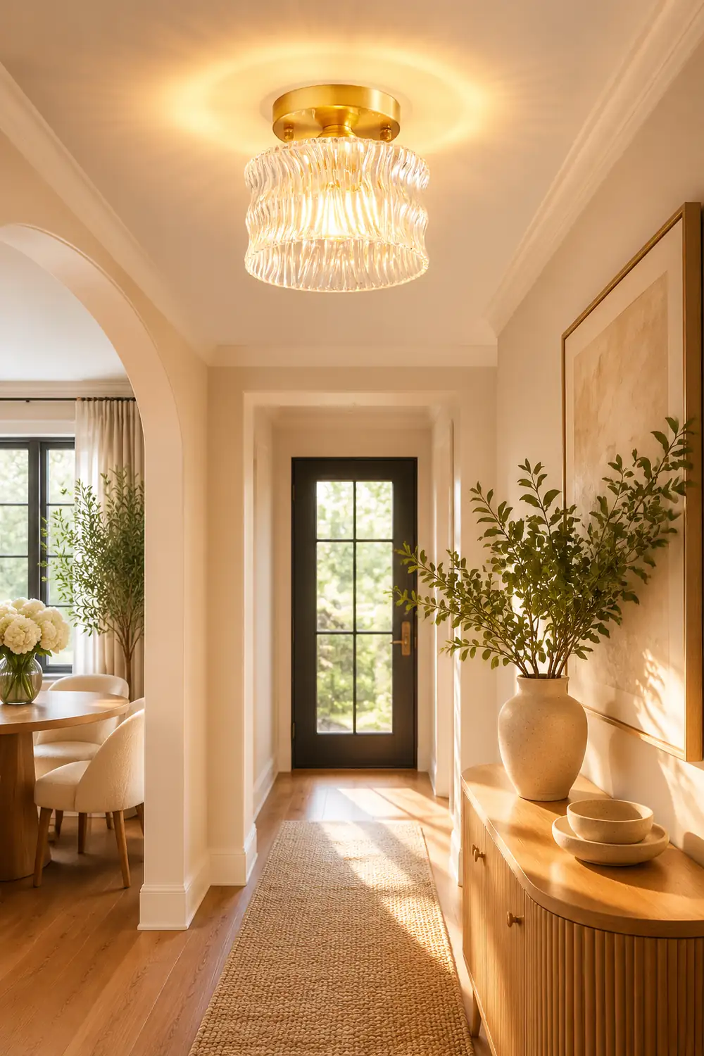 Vintage Crystal Clear Glass Ceiling Light Hallway - Lumpaz