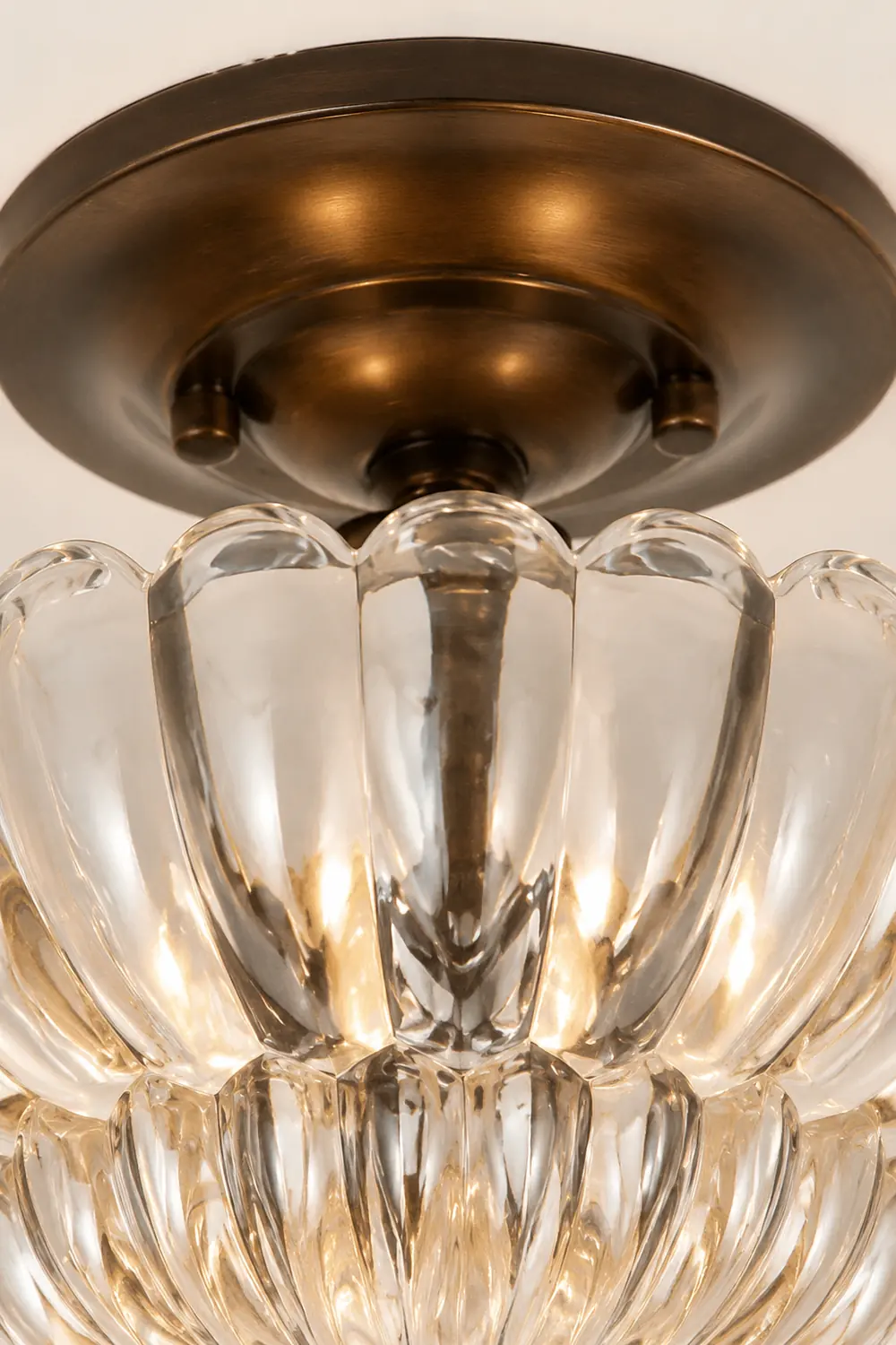 Vintage Amber Glass Semi-Flush Ceiling Light Shades Of Light - Lumpaz