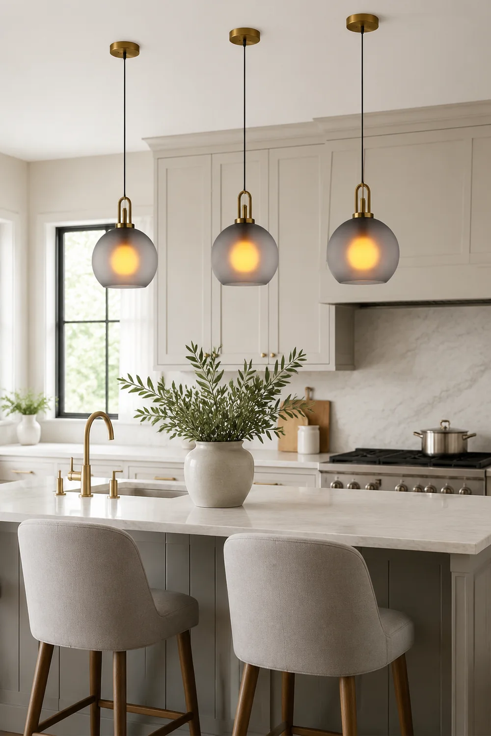 Modern Glass Living Room Pendant Light - Lumpaz