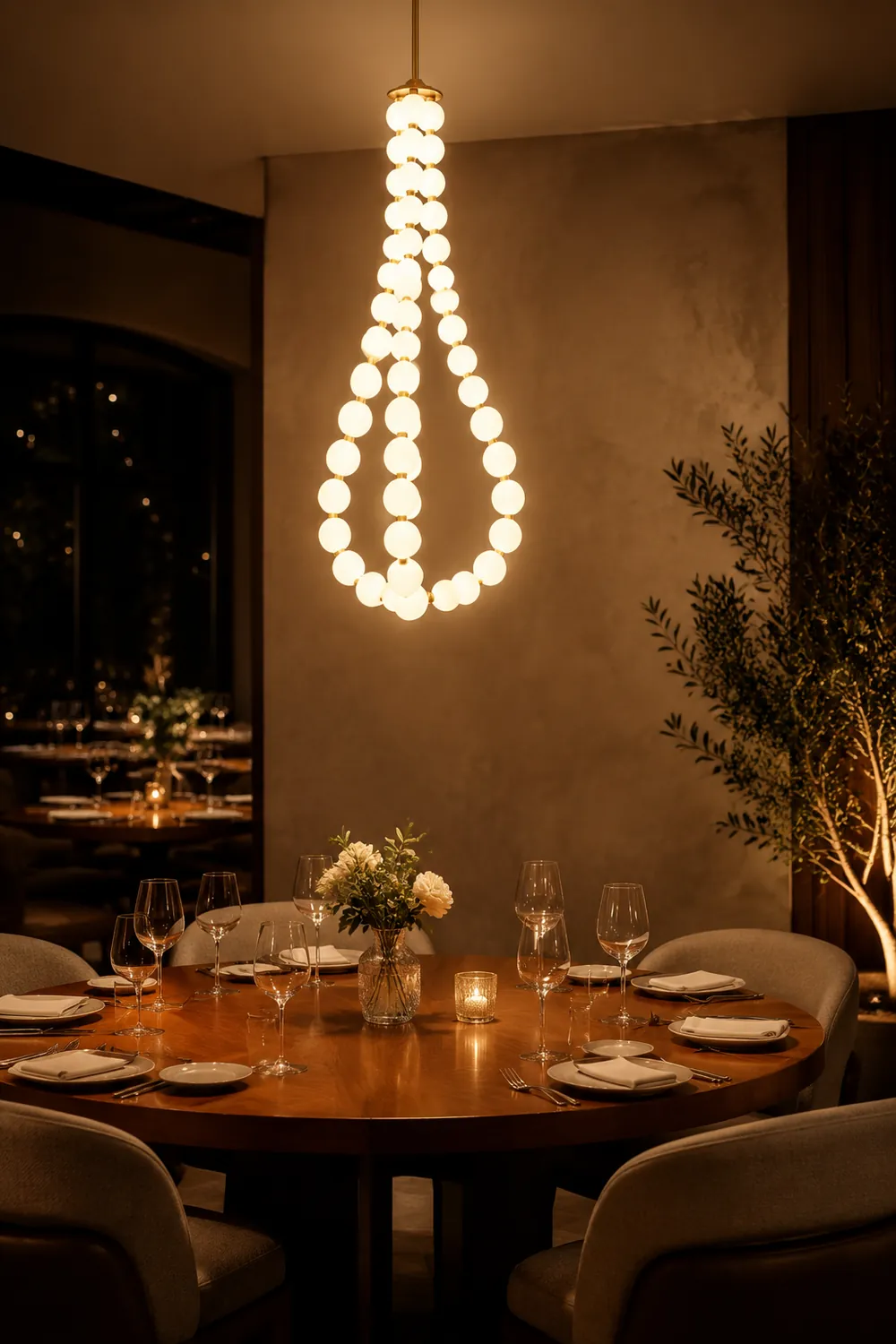 Art Deco White Bubble LED Chandelier For Staircase - Lumpaz