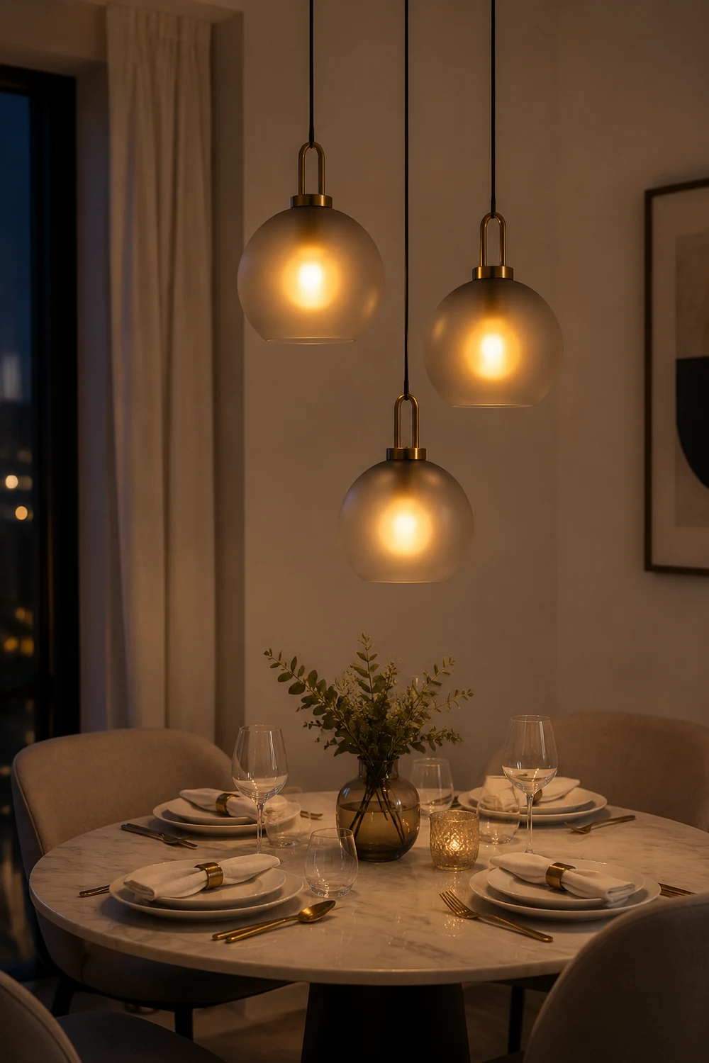 Modern Glass Living Room Pendant Light - Lumpaz