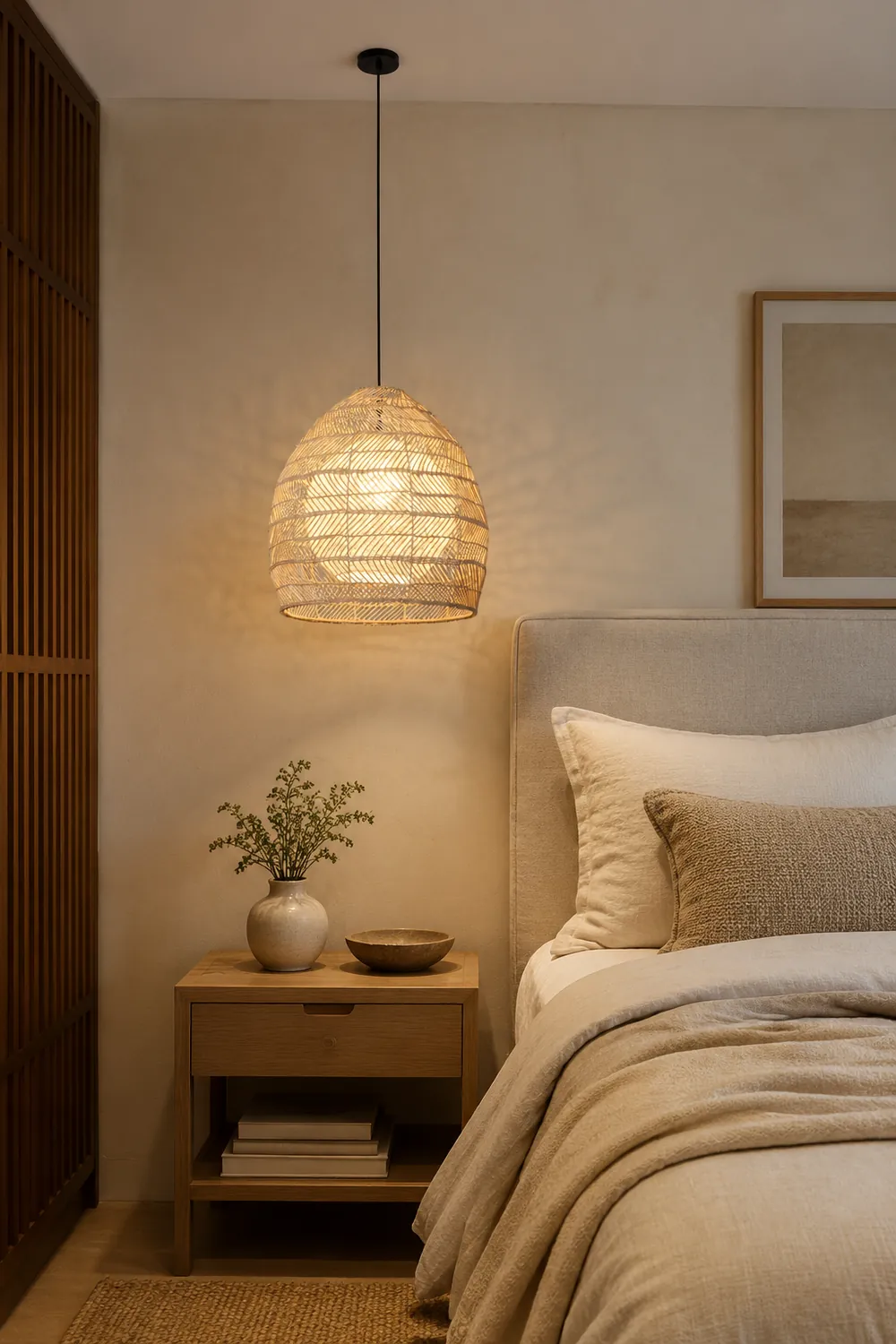 Vintage Rattan Handwoven Basket Lamp Fixtures - Lumpaz