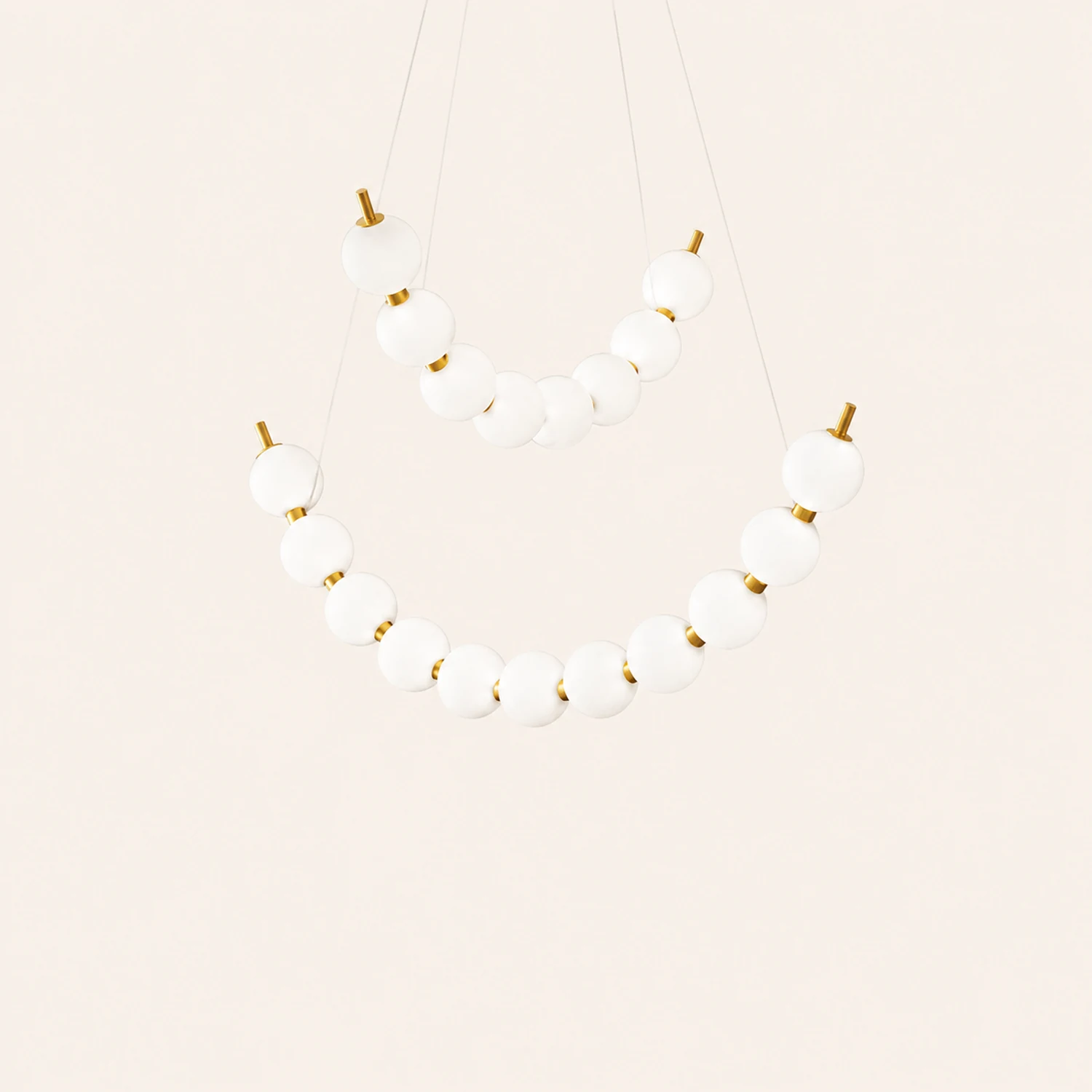 Unique Pearl Design White Ball LED Necklace Chandelier - Lumpaz