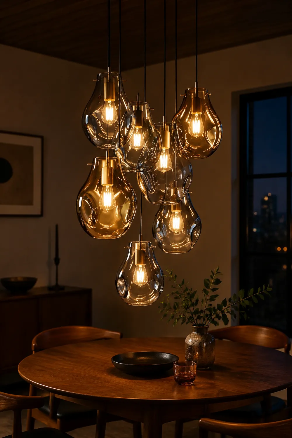 Handcrafted Irregular Shape Glass Pendant Lighting - Lumpaz