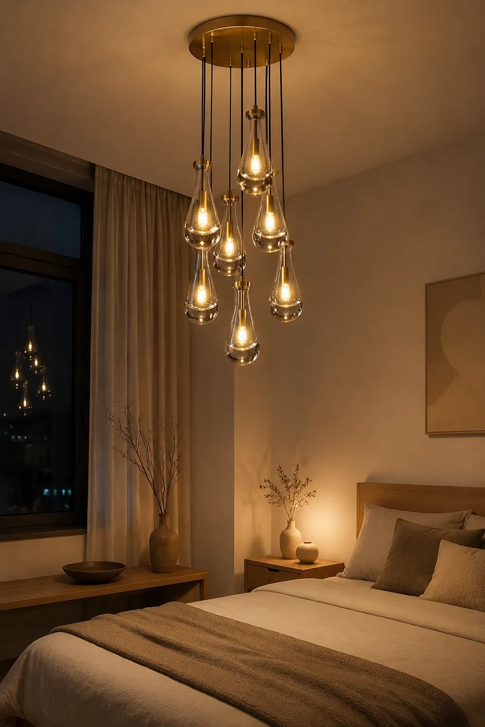Modern Art Deco Raindrop Chandelier - Lumpaz