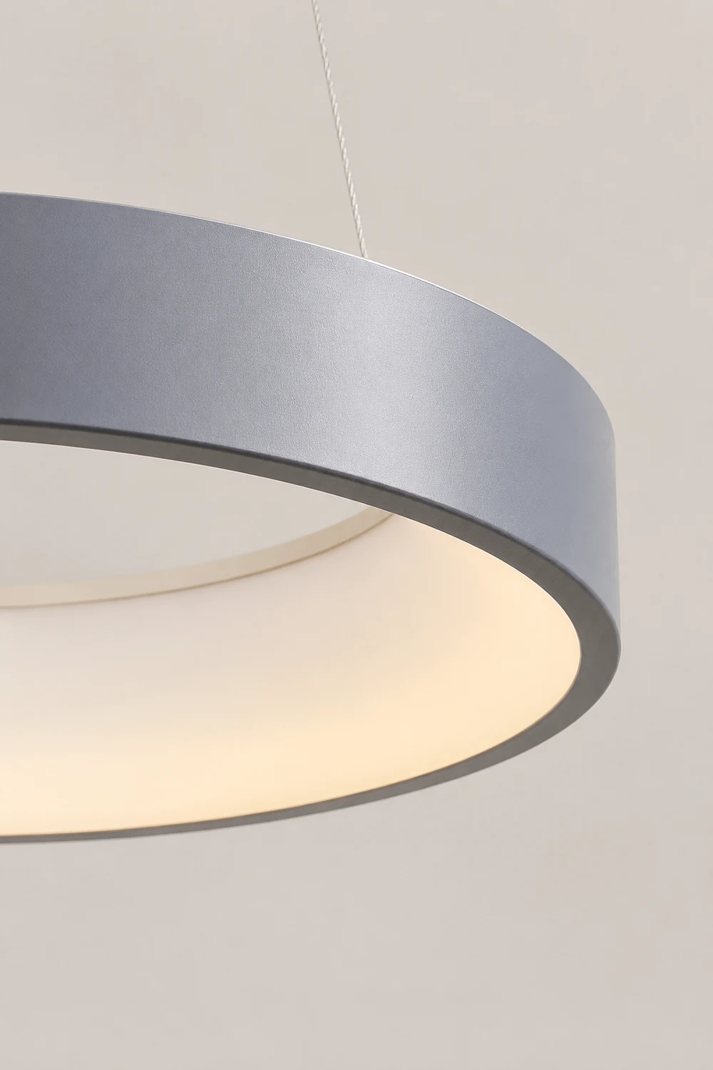White LED Ribbed Hoop Pendant Ceiling Lights - Lumpaz