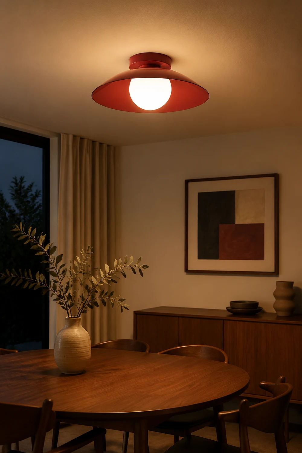 Simple Round Metal Flush Mount Ceiling Light For Kitchen - Lumpaz