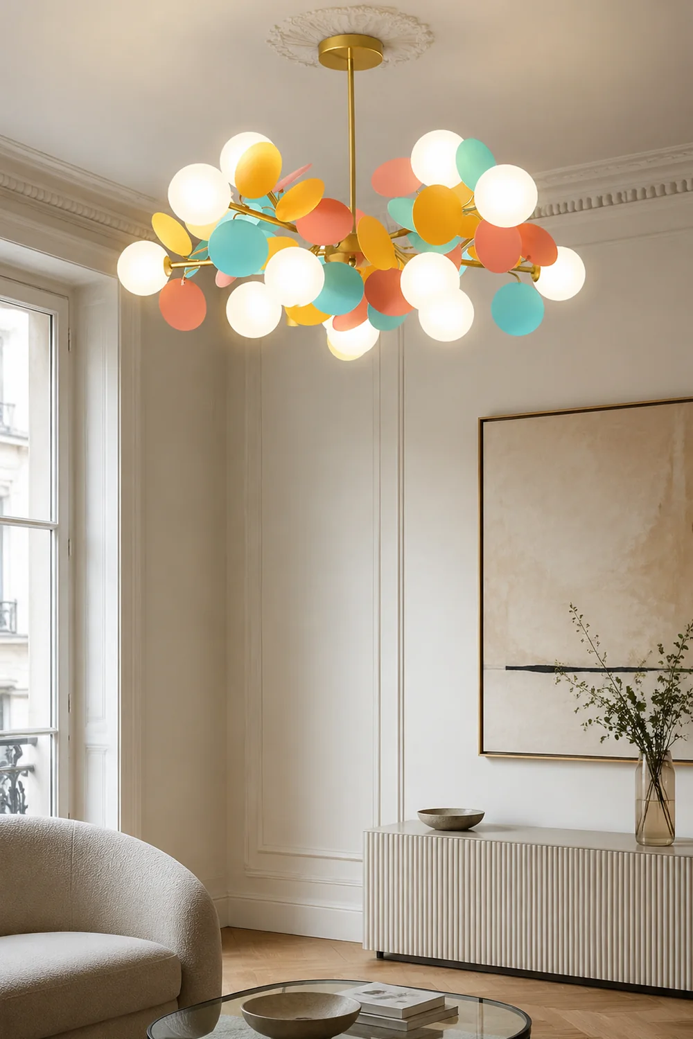 Nordic Multicolored Flower Branch Living Room Chandelier - Lumpaz