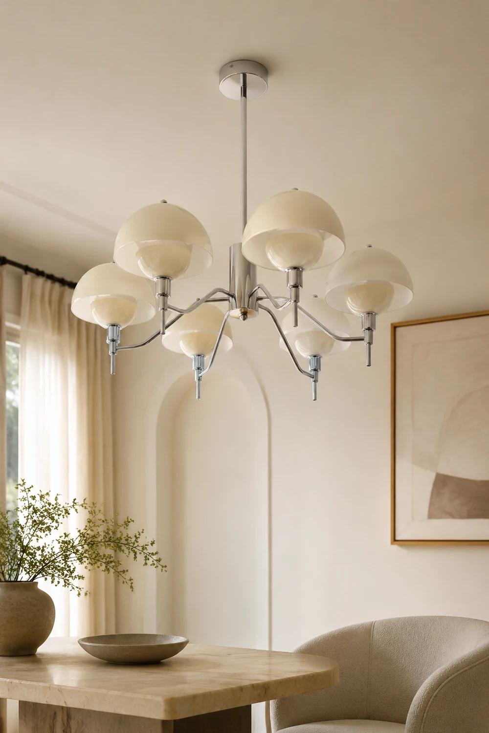 French White Cream Mushroom Chandelier - Lumpaz