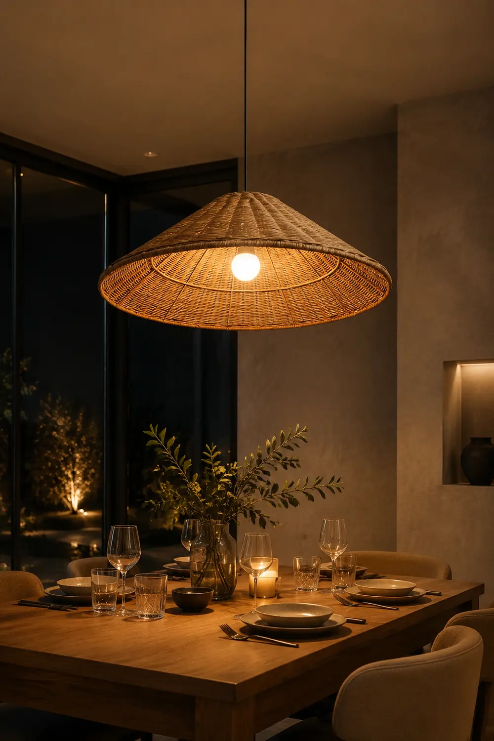 Farmhouse Handmade Rattan Pendant Light - Lumpaz